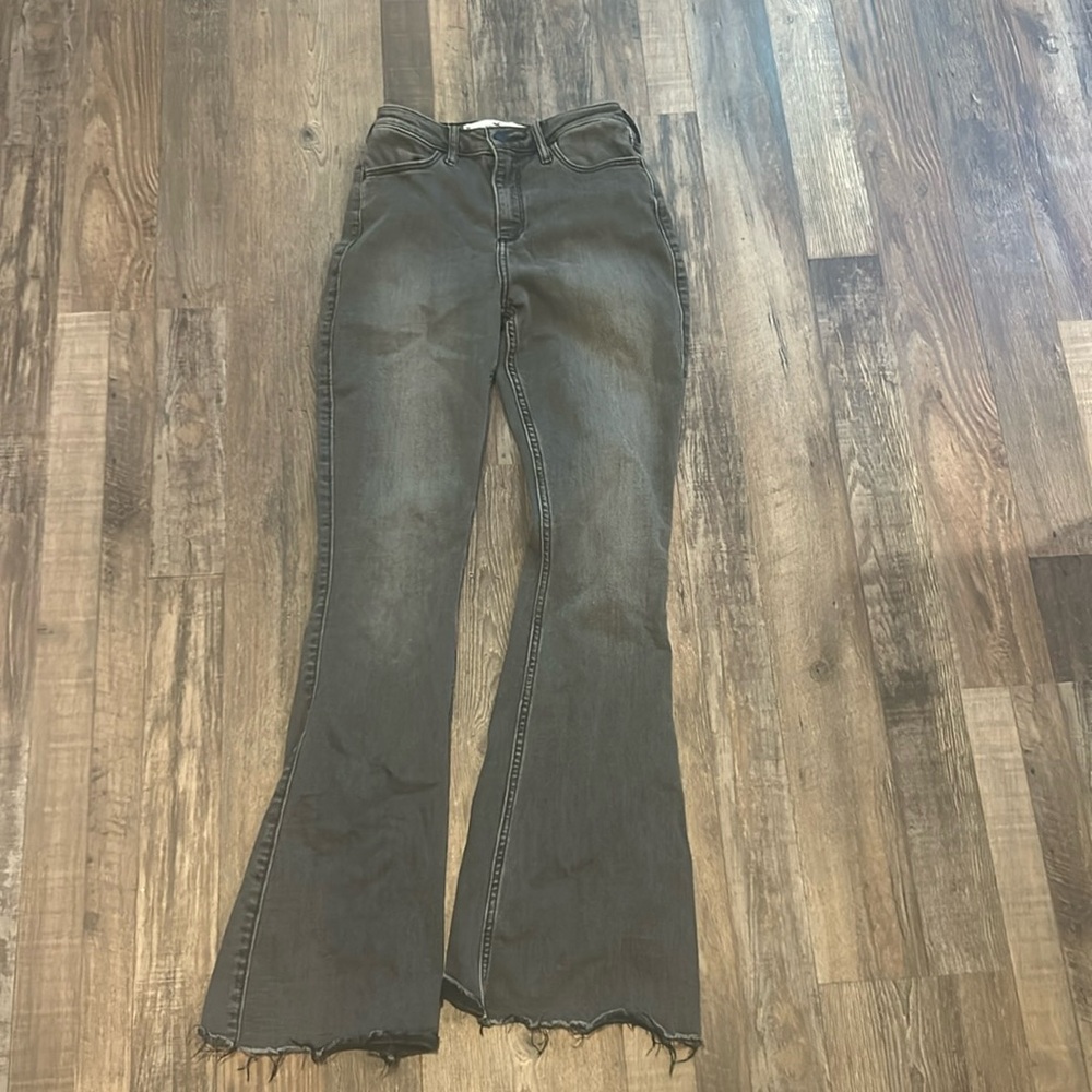 hollister curvy high rise vintage flare jeans